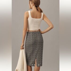 Anthropologie | Black and White Knee Length Pencil Skirt | Animal Print | NWT